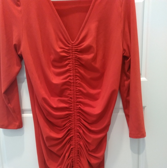 Velete Rouched  Red Dress - Picture 2 of 2